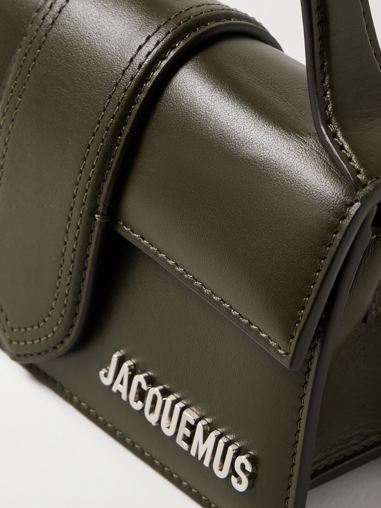 Jacquemus The Bambino Leather Tote In Green