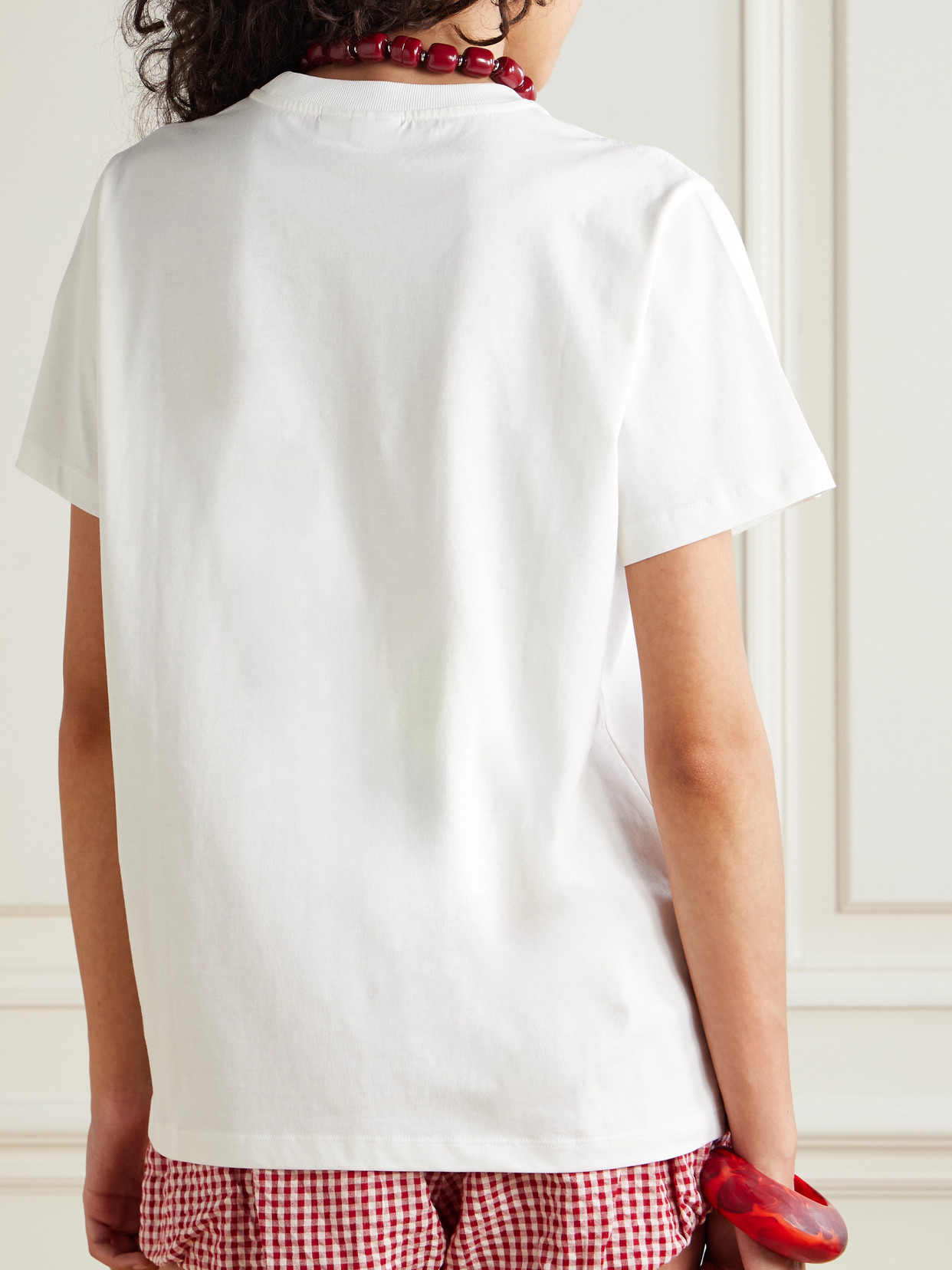 Ganni Grape Print Crew Neck Short Sleeve Top In White