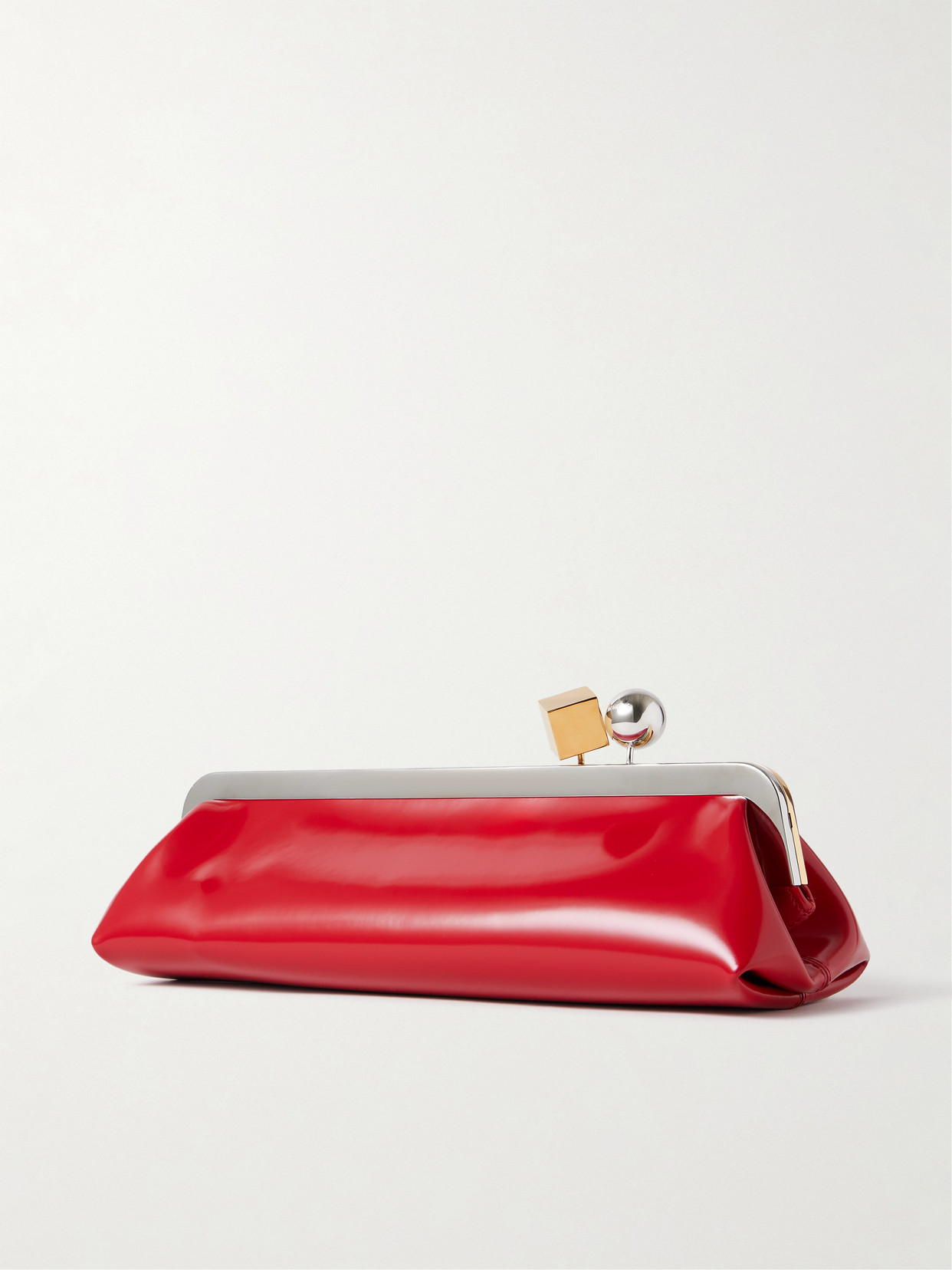 Jacquemus Le Salon Leather Clutch In Red