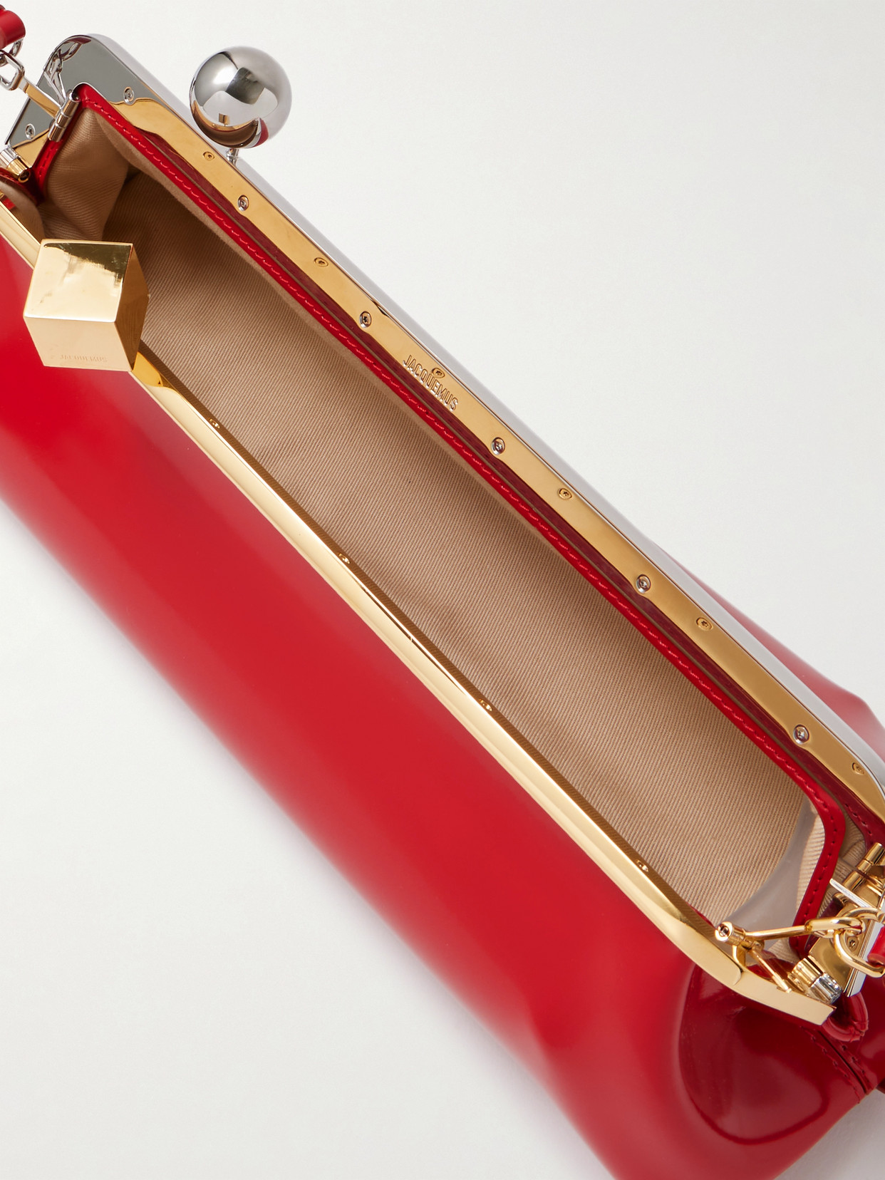 Jacquemus Le Salon Leather Clutch In Red