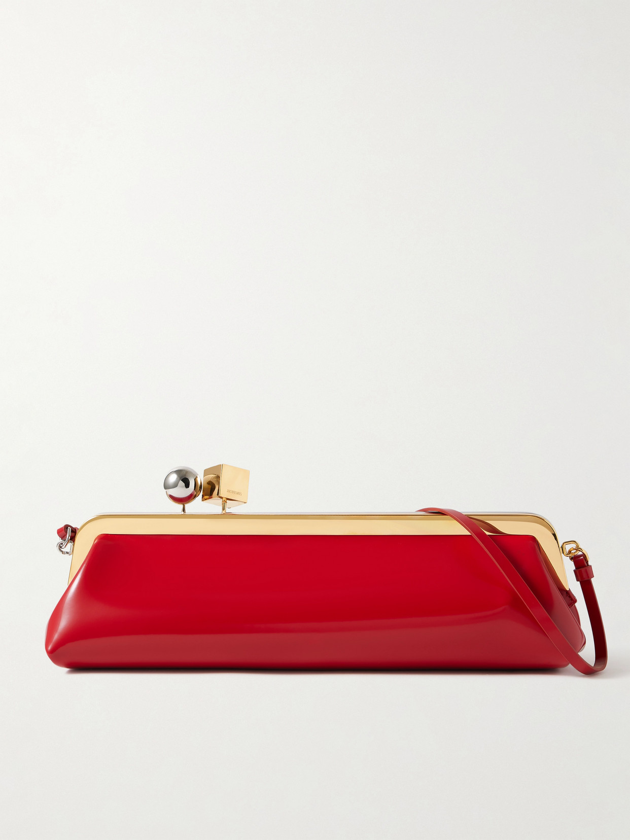 Jacquemus Le Salon Leather Clutch In Red