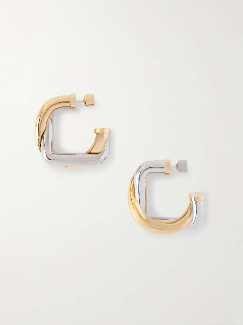 Jacquemus The Doppio Silver- And Gold-tone Hoop Earrings