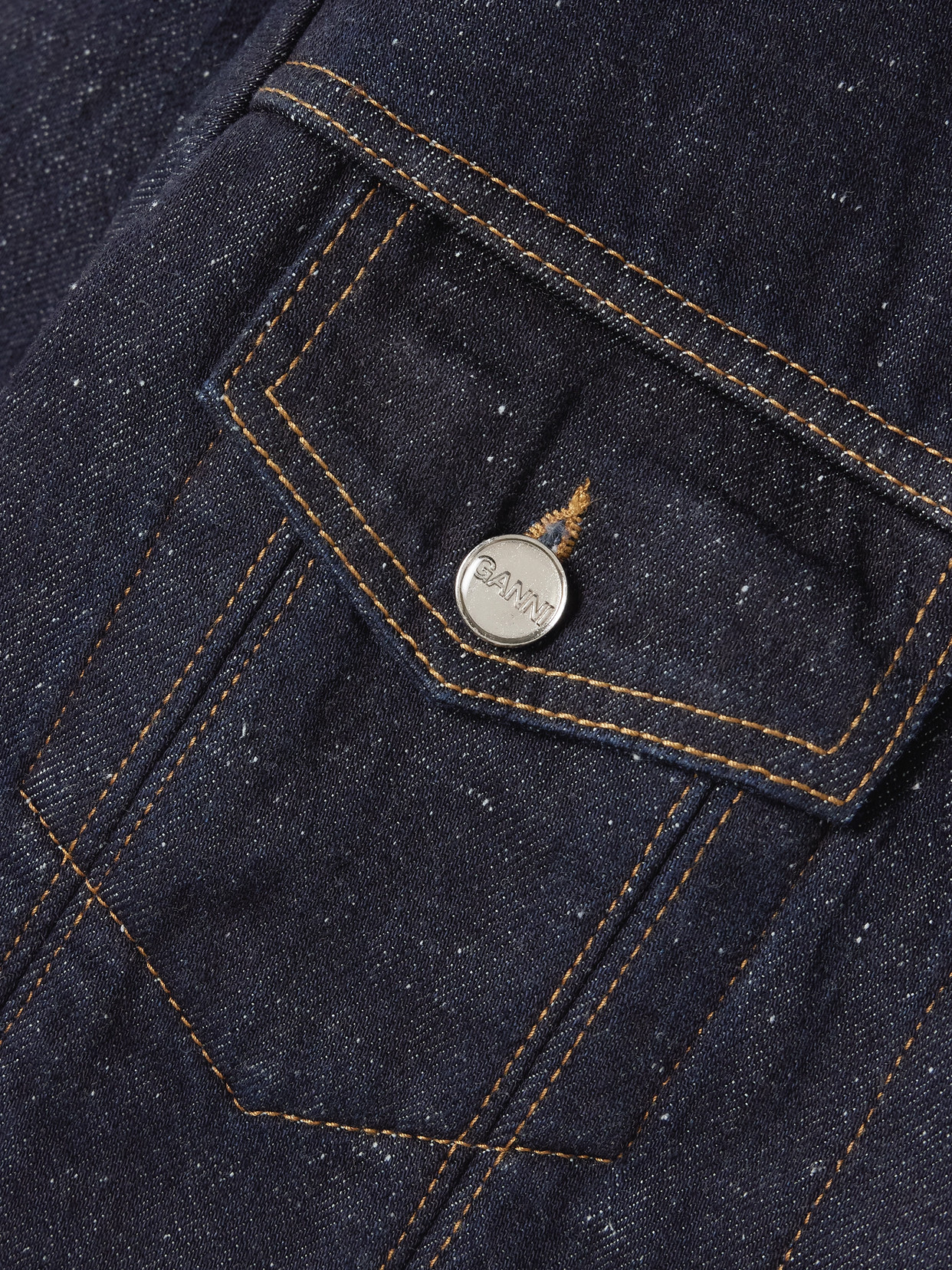 Neppy Checked Tweed-Trimmed Organic Denim Jacket