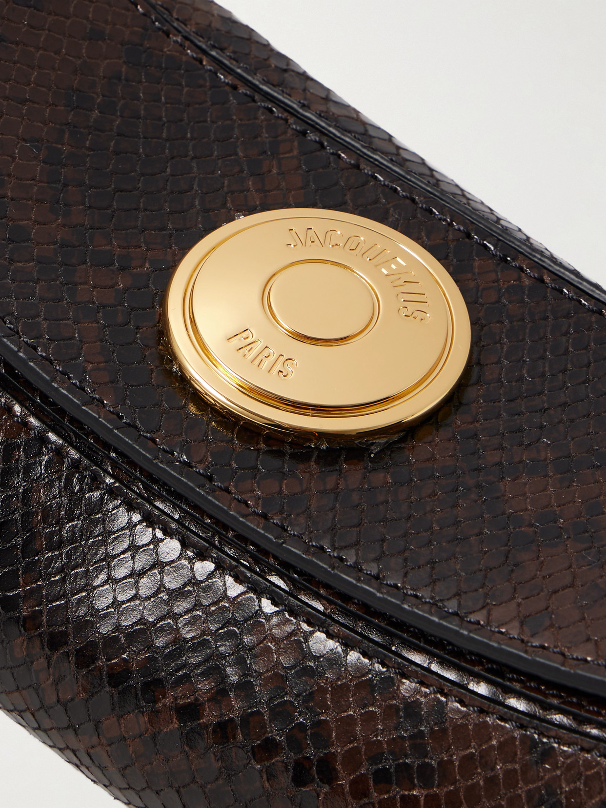 Jacquemus Le Calisso Snake-effect Leather Shoulder Bag In Brown