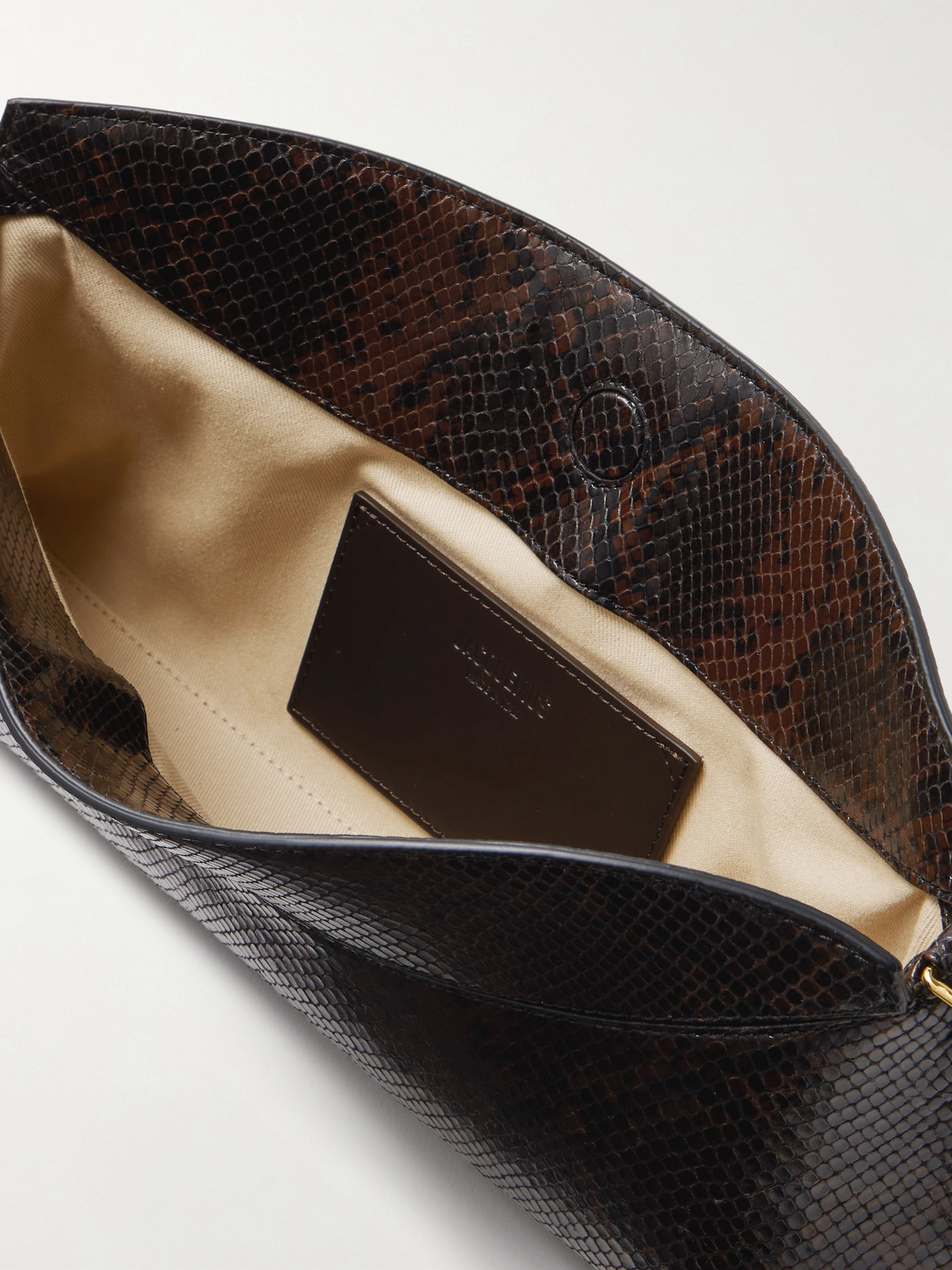 Jacquemus Le Calisso Snake-effect Leather Shoulder Bag In Brown