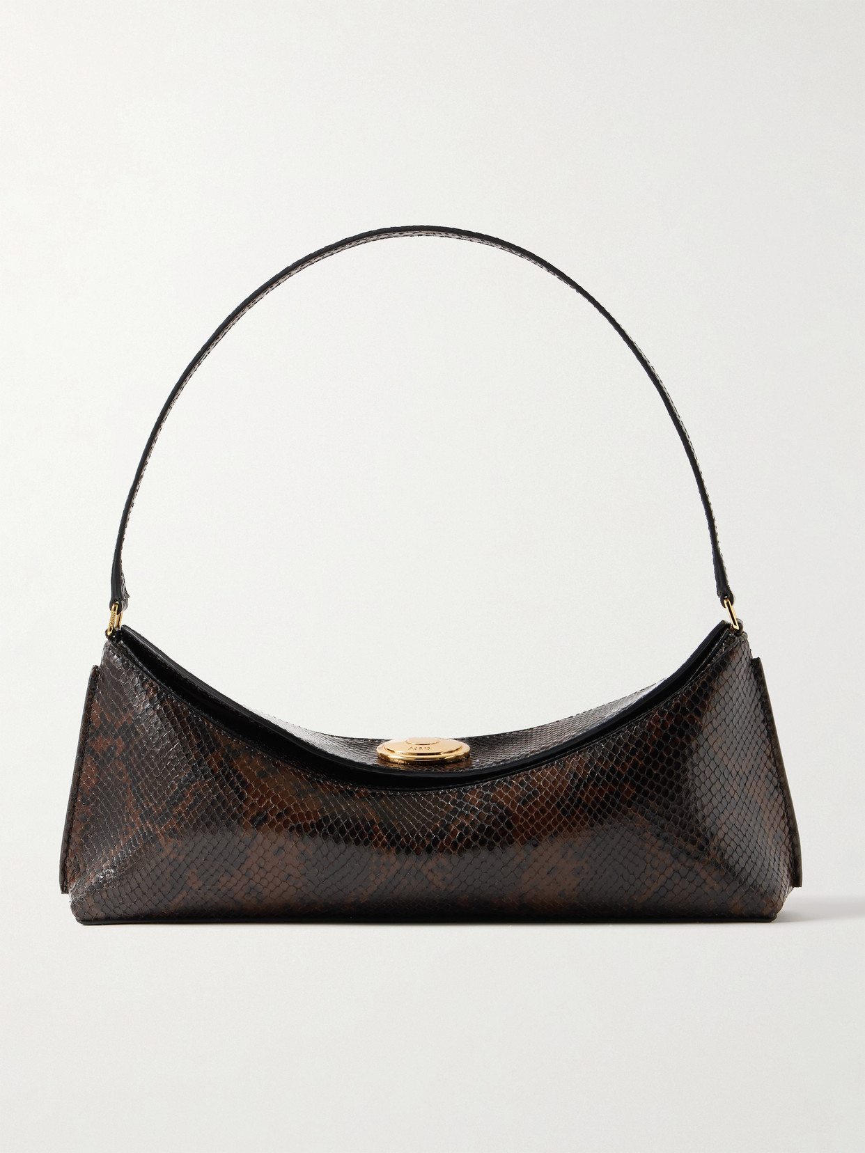 Jacquemus Le Calisso Snake-effect Leather Shoulder Bag In Brown