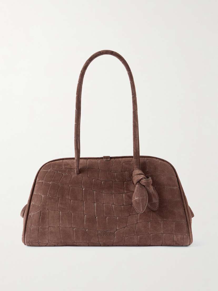 Jacquemus The Turismo Large Croc-effect Suede Tote