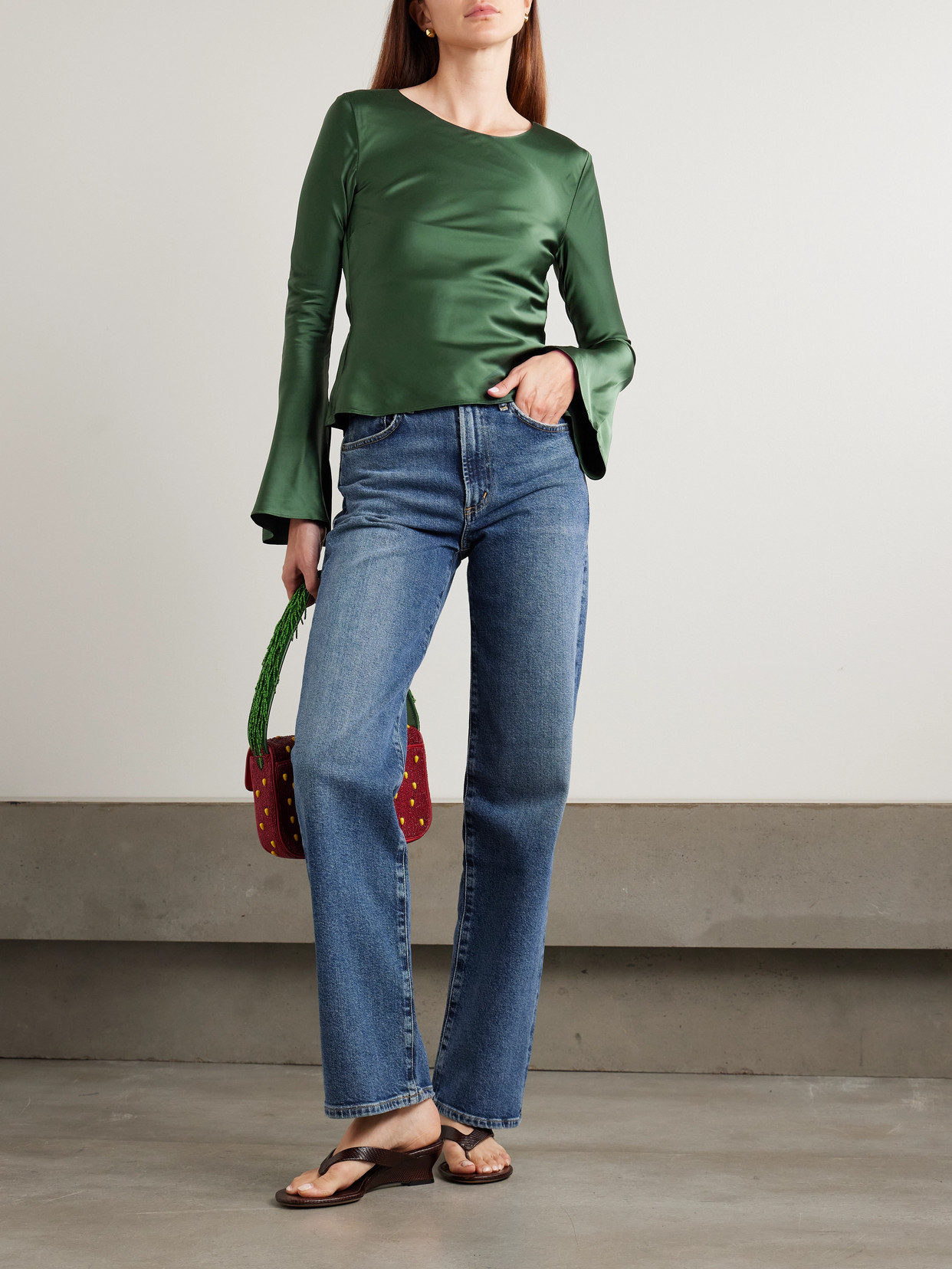 Tie-Back Cutout Blouse