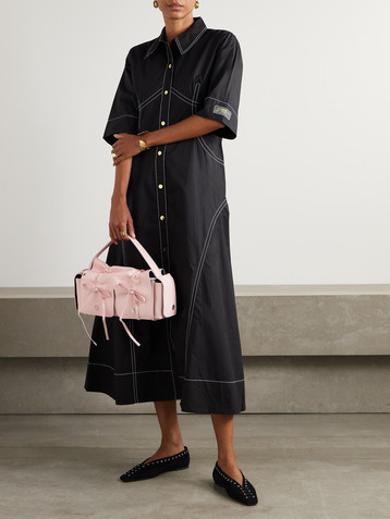 GANNI Organic cotton-poplin midi shirt dress