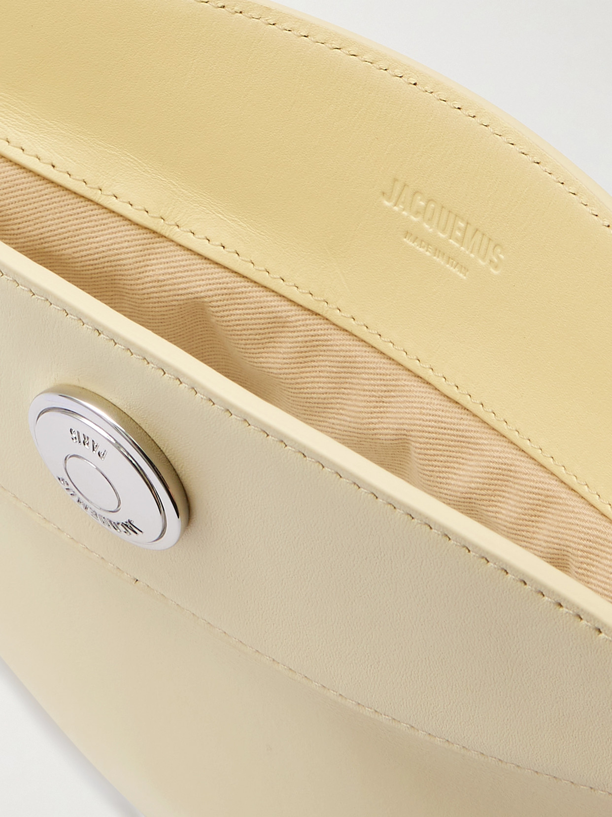 Jacquemus Le Petit Calisso Rond Leather Shoulder Bag In Yellow