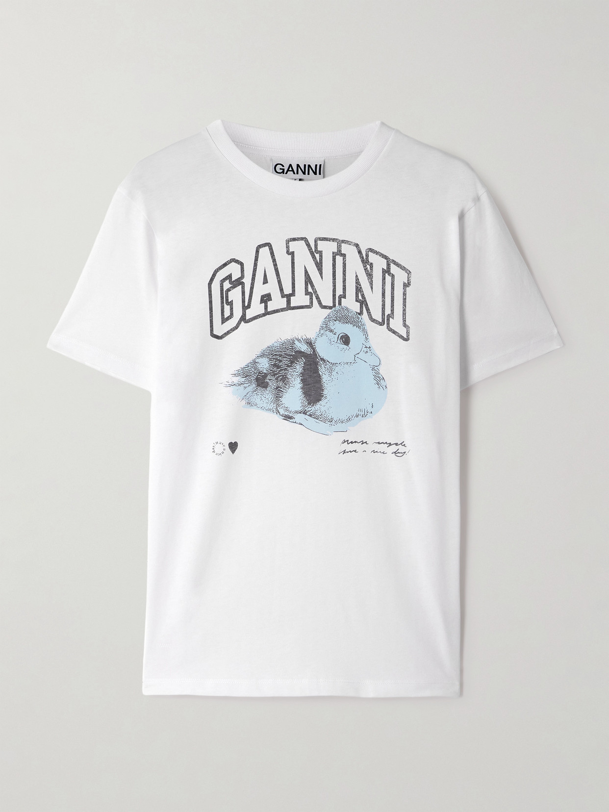 【関税&送料込】Ganni Duckie T-Shirt Ganni Basic Jersey Duckie Relaxed T-shirt In Bright White