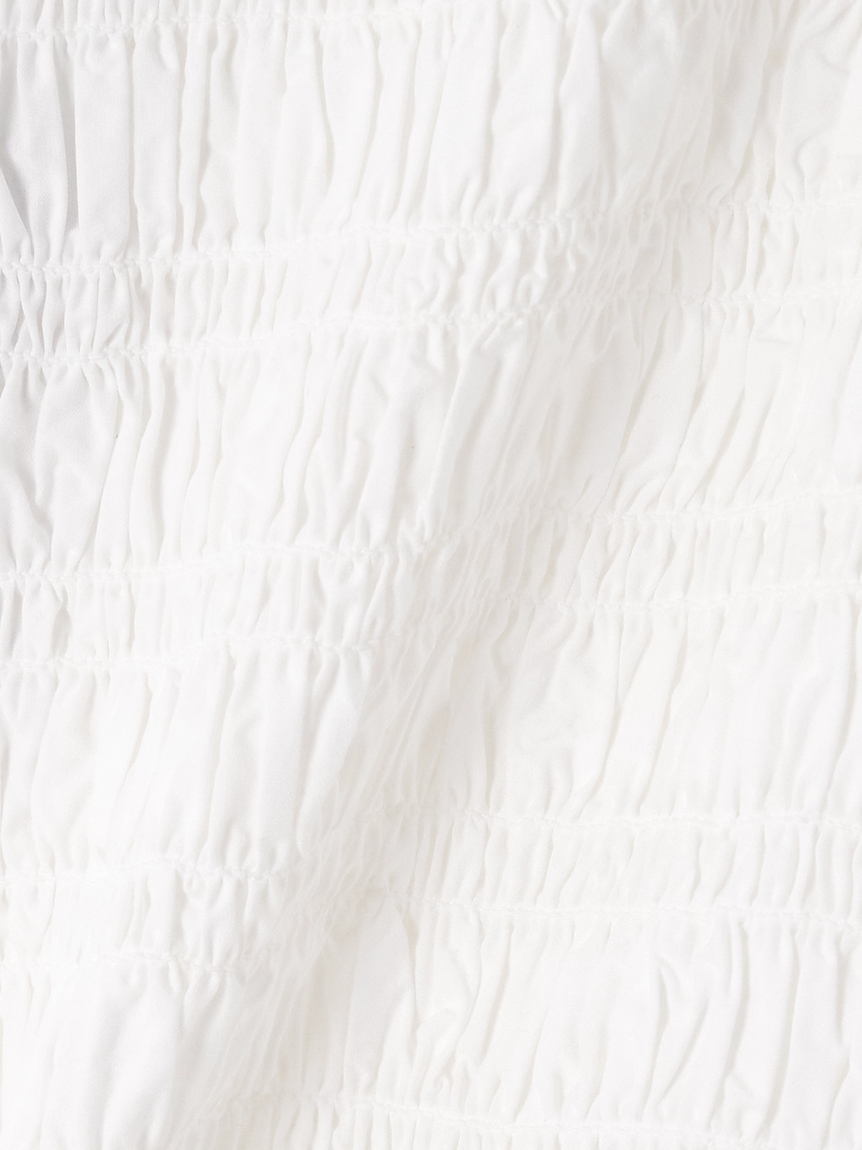 Ganni Tie-detailed Ruffled Shirred Organic Cotton-poplin Tank In White