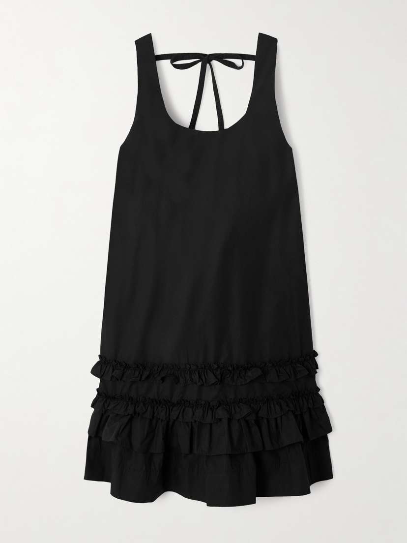 Ganni Ruffled Organic Cotton-poplin Mini Dress