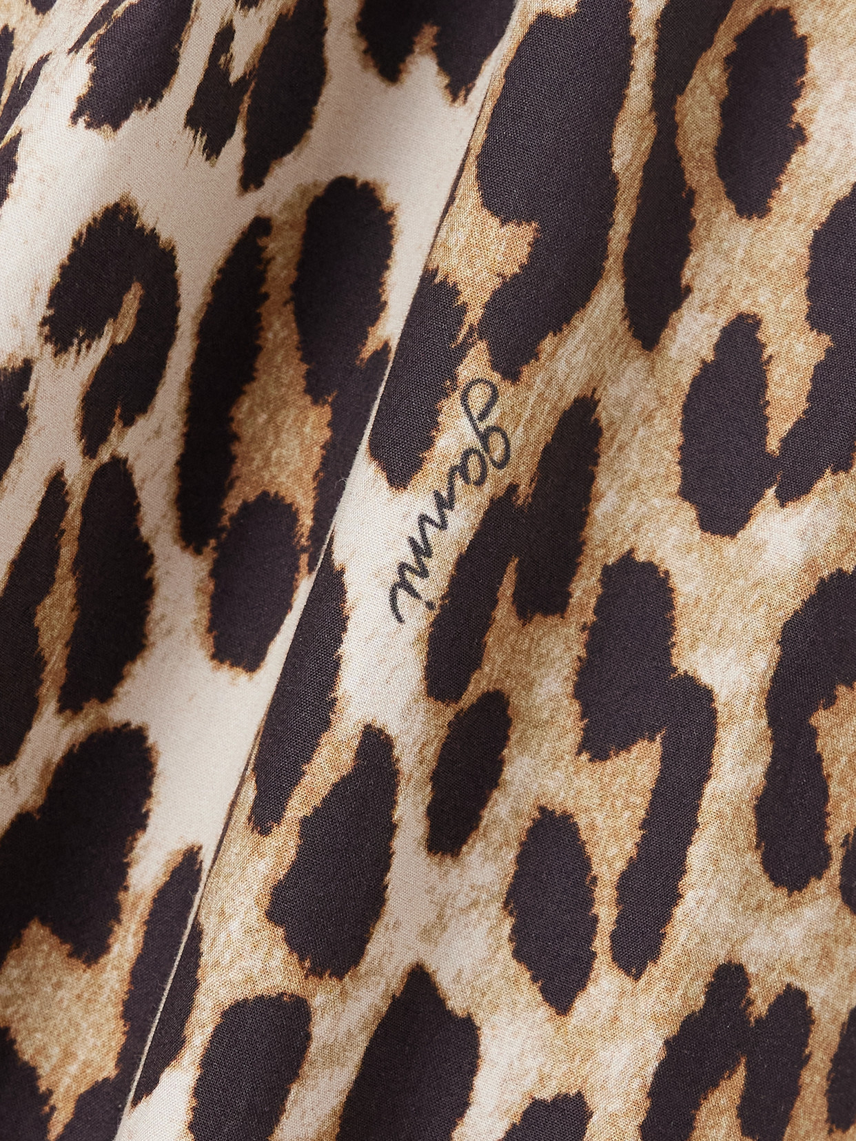 Ganni Leopard-print Organic Cotton-poplin Midi Skirt