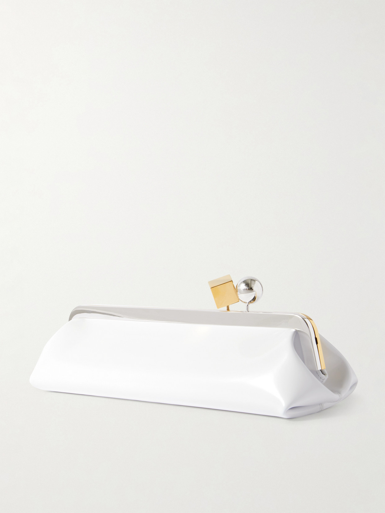 Jacquemus Le Salon Leather Clutch In White