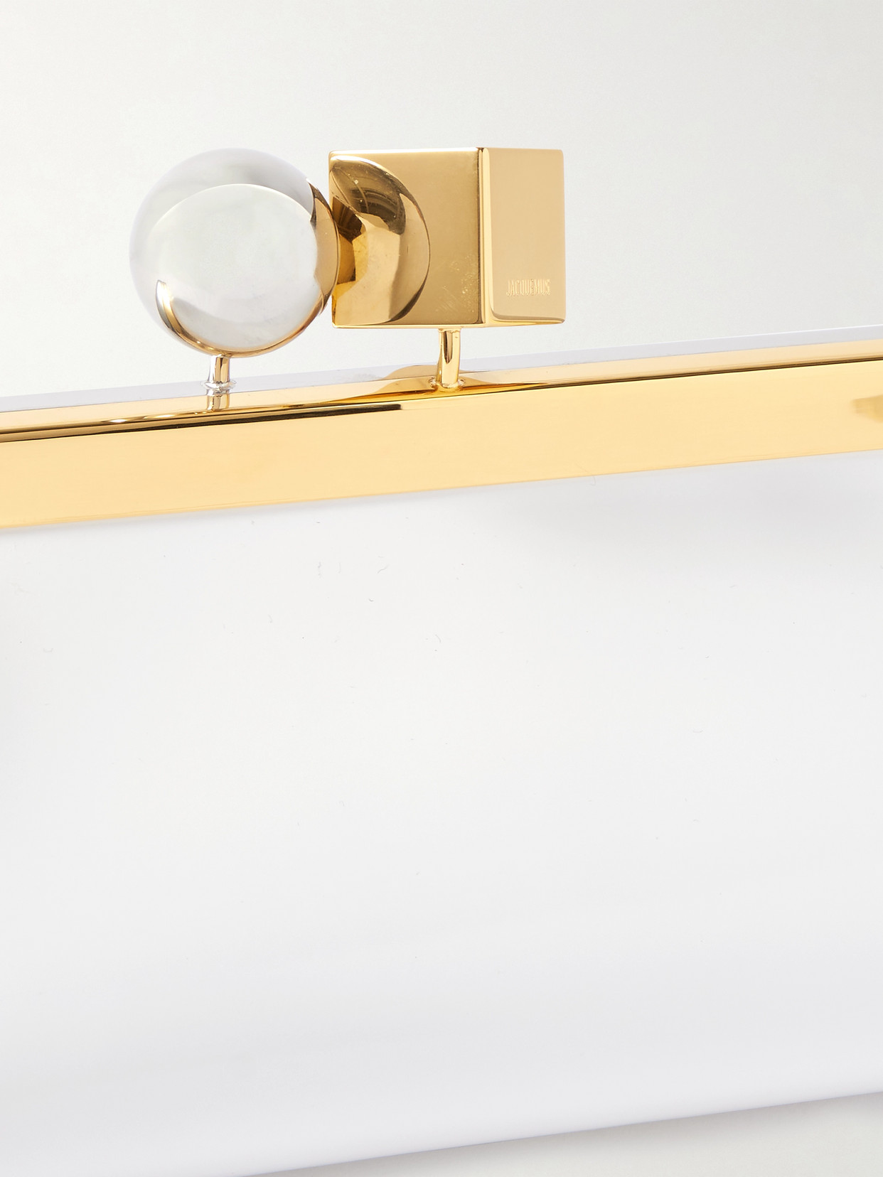 Jacquemus Le Salon Leather Clutch In White