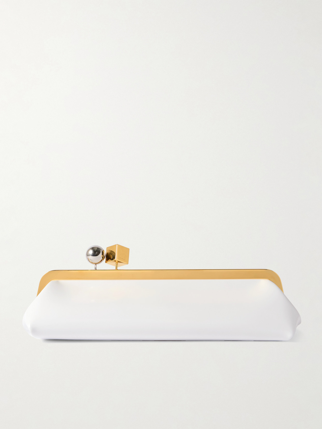Jacquemus Le Salon Leather Clutch In White