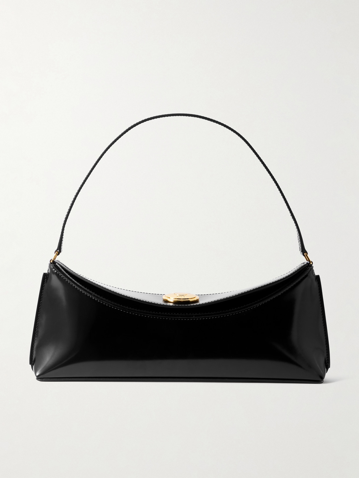 Jacquemus Le Calisso Polished-leather Shoulder Bag In Black
