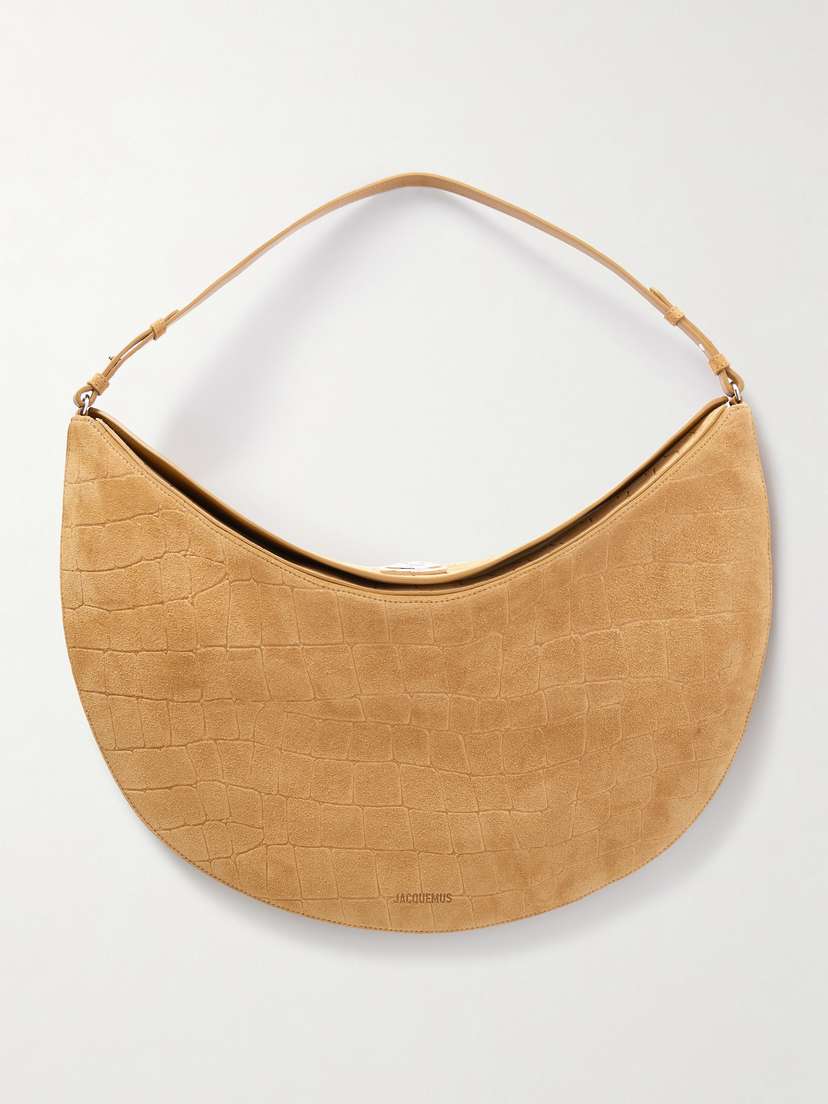 Jacquemus Le Calisso Rond Croc-effect Suede Shoulder Bag