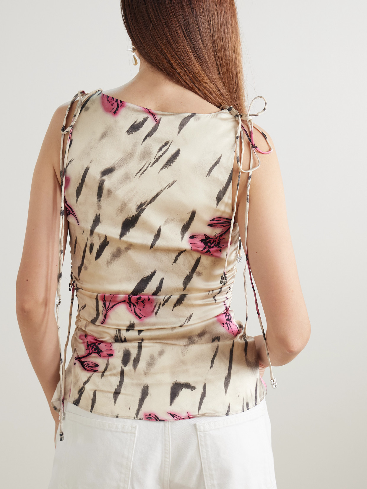 Tie-Detailed Gathered Top