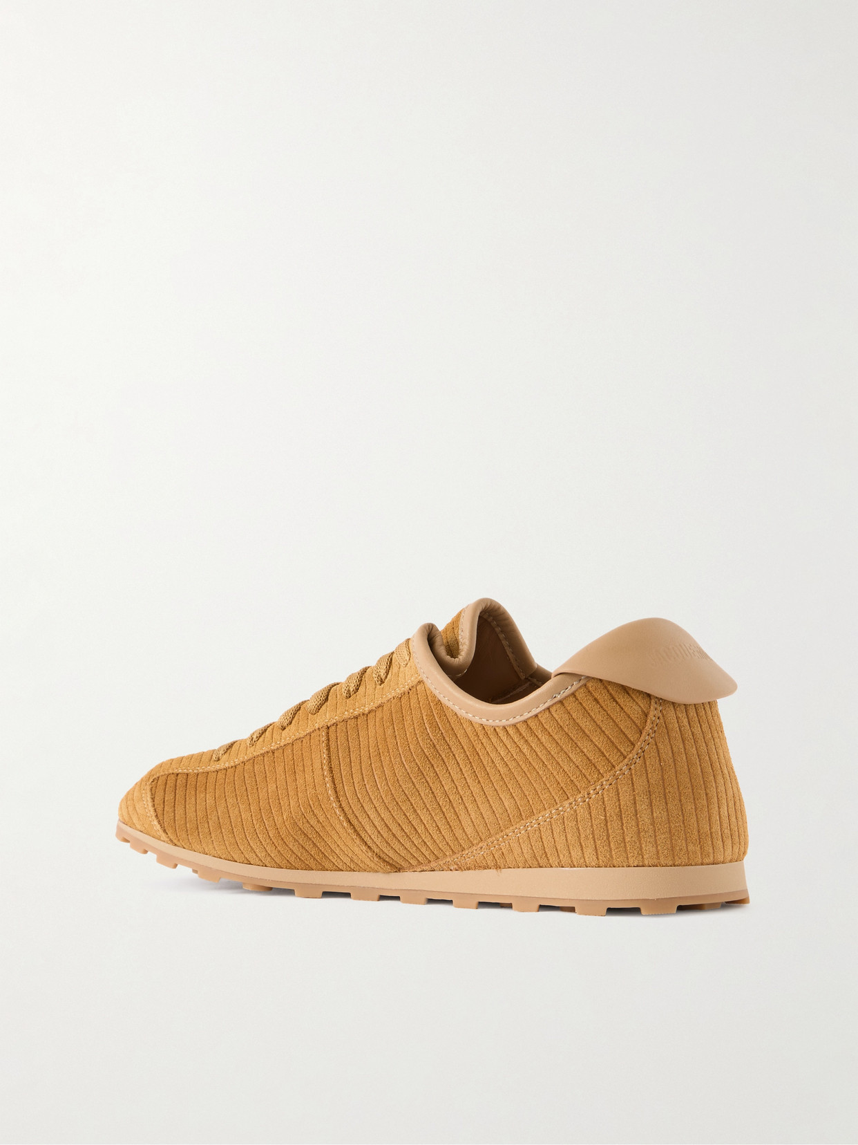 Jacquemus Les Tennis Leather-trimmed Ribbed Suede Sneakers In Brown
