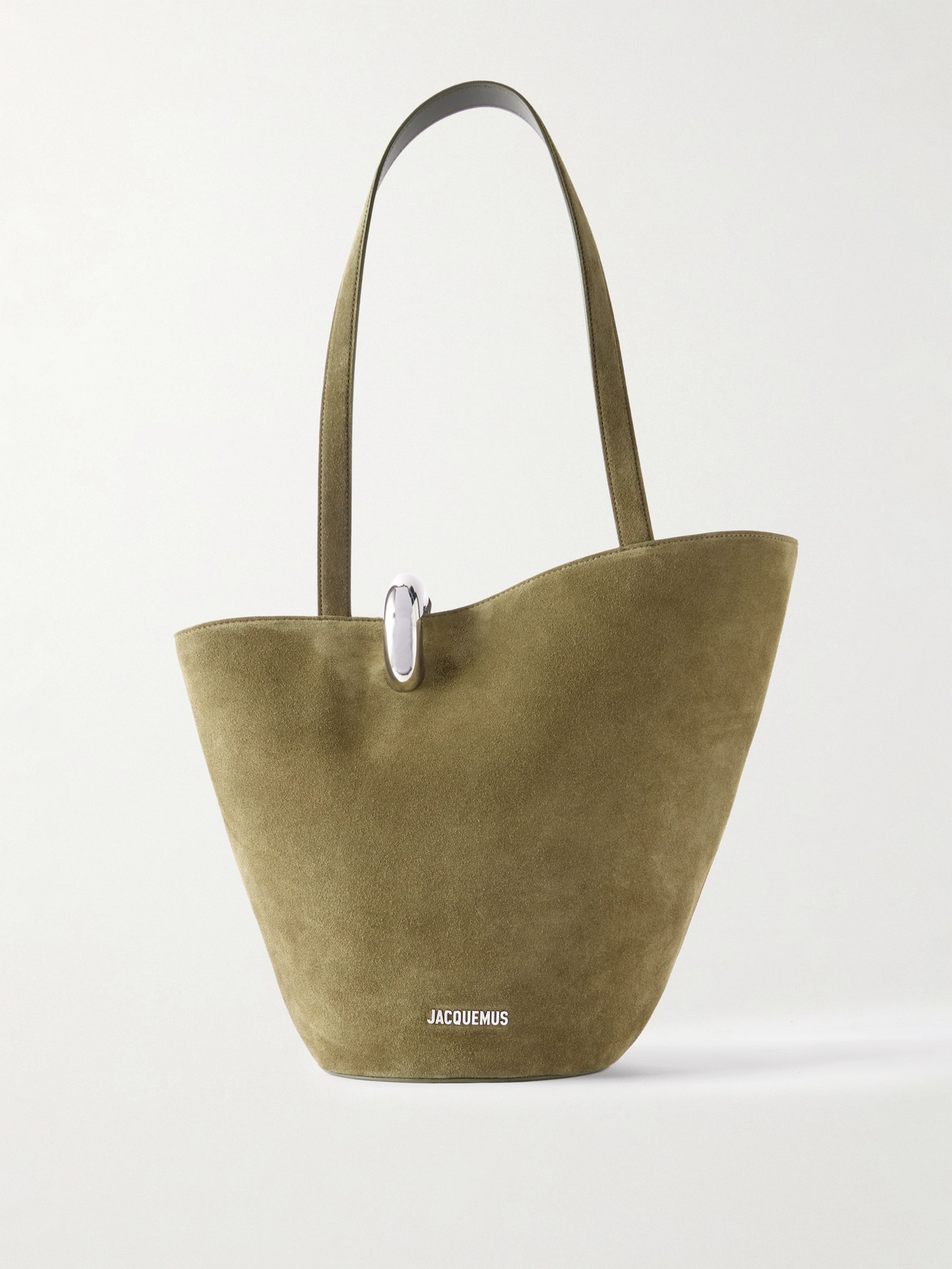 Jacquemus Womens Khaki The Bambola Small Suede Top Handle Bag In Green