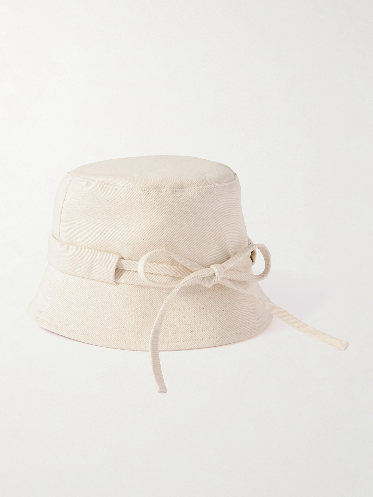 Jacquemus The Gadjo Embellished Cotton-canvas Bucket Hat In White