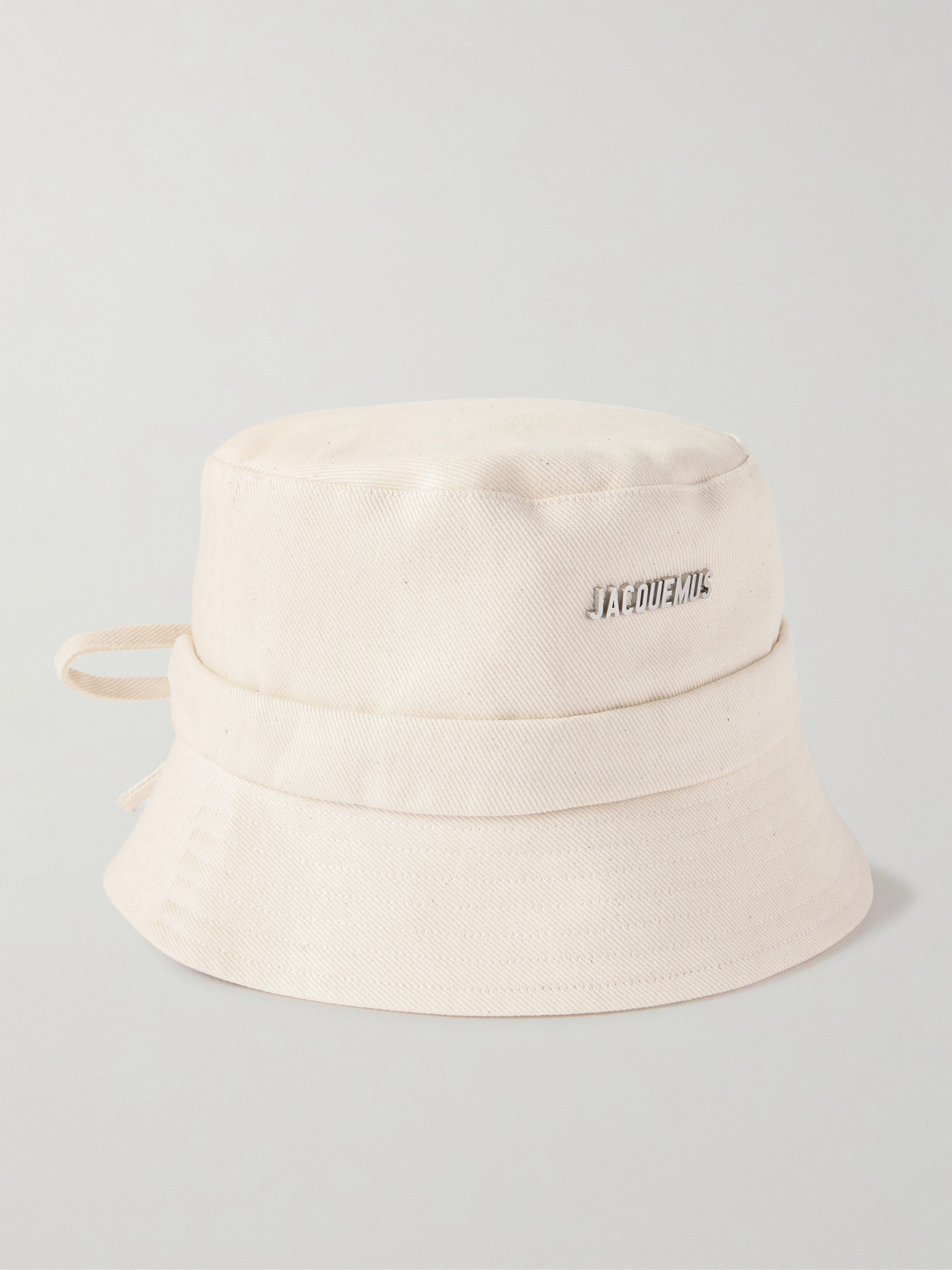 Jacquemus The Gadjo Embellished Cotton-canvas Bucket Hat In White