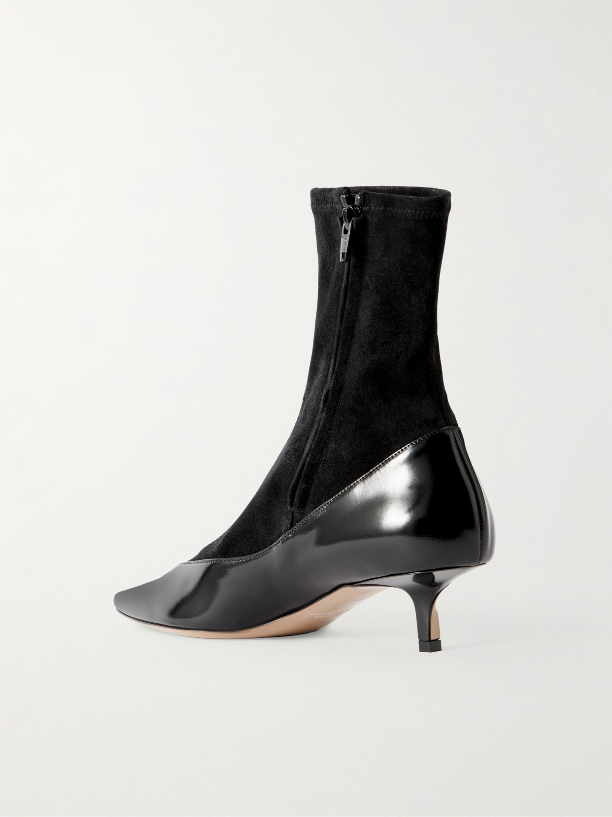 The Tourni Suede And Glossed-Leather Ankle Boots