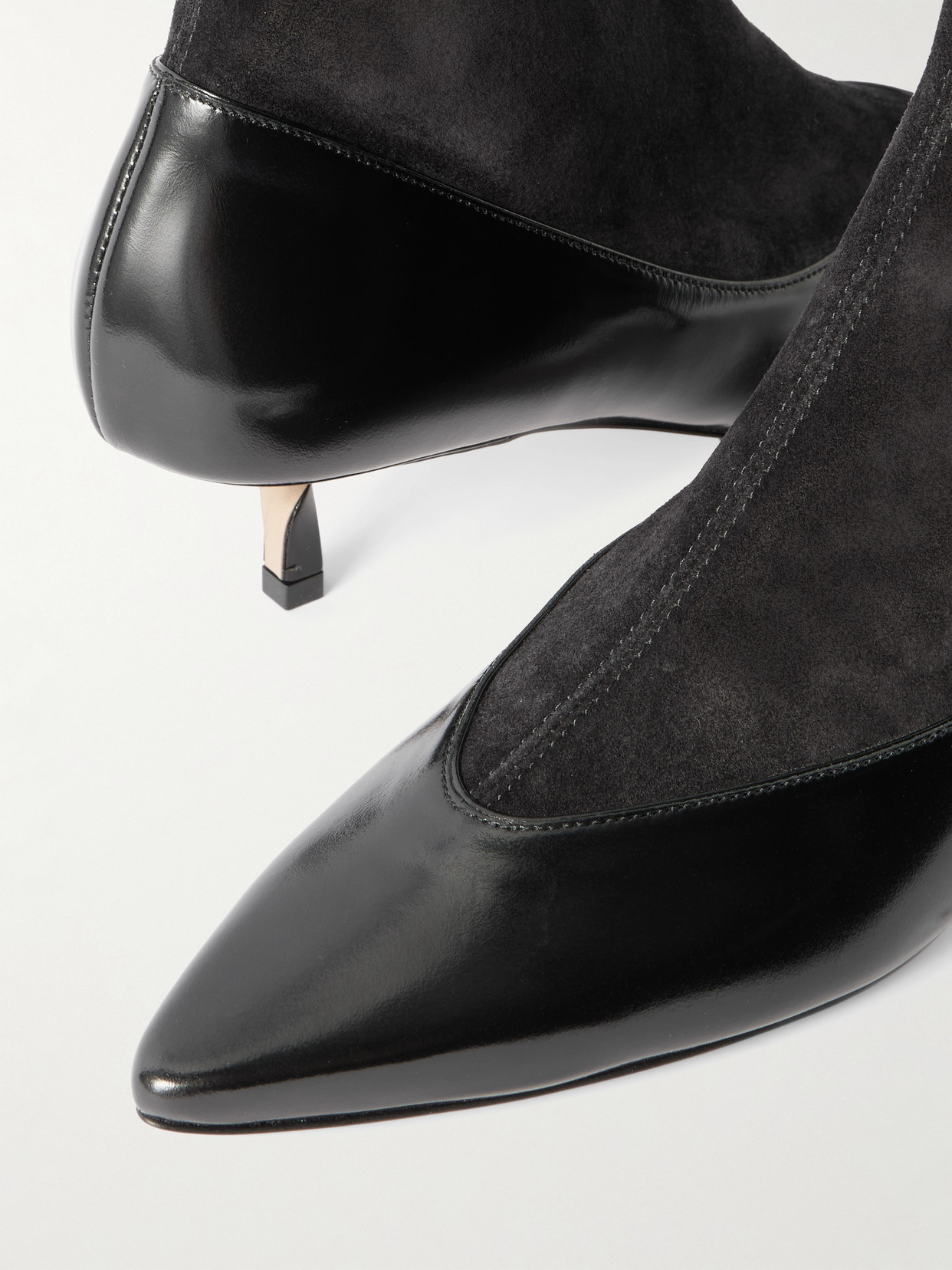 The Tourni Suede And Glossed-Leather Ankle Boots