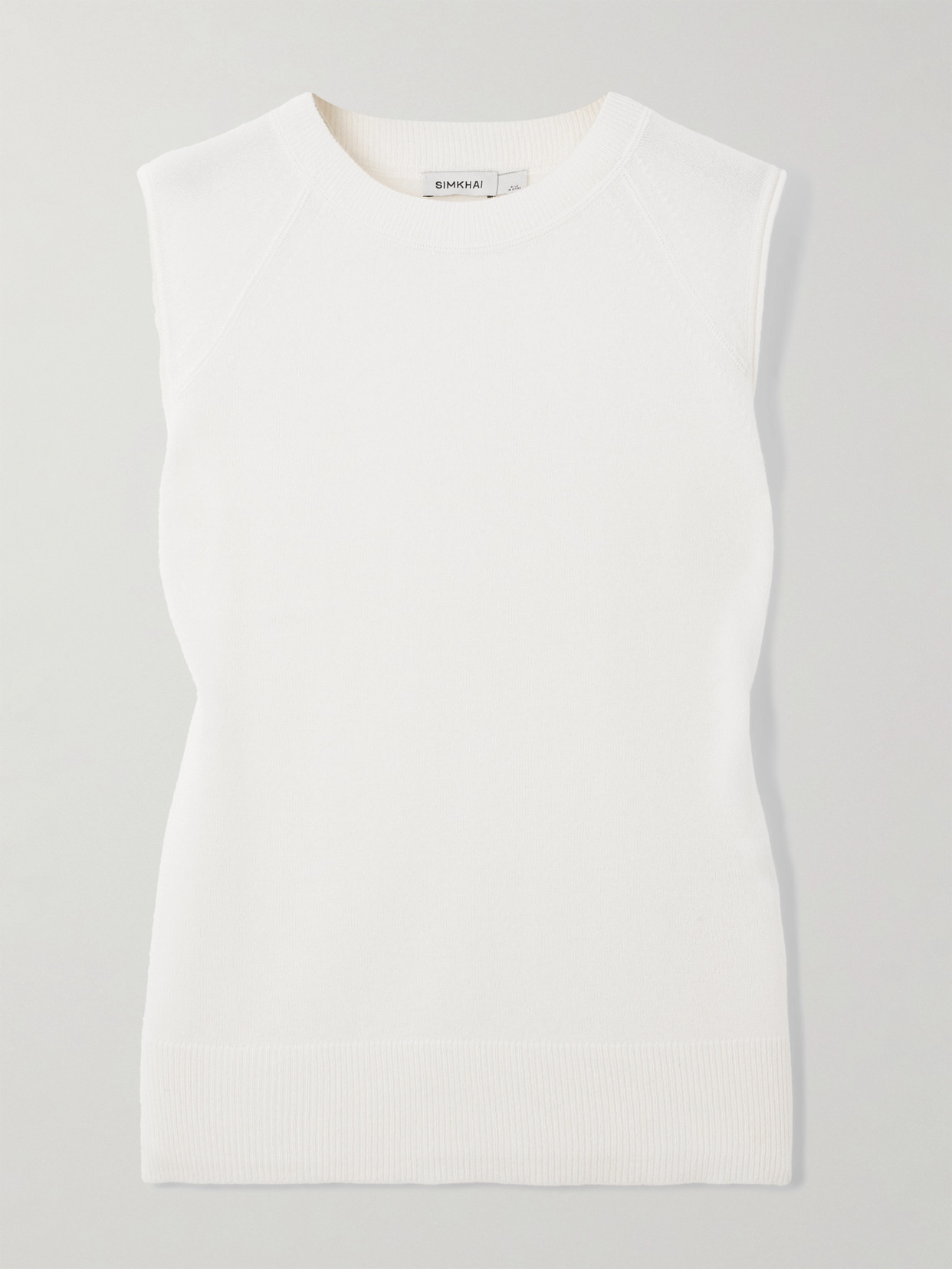 Simkhai Reza Ribbed Racerback Tank Top In White