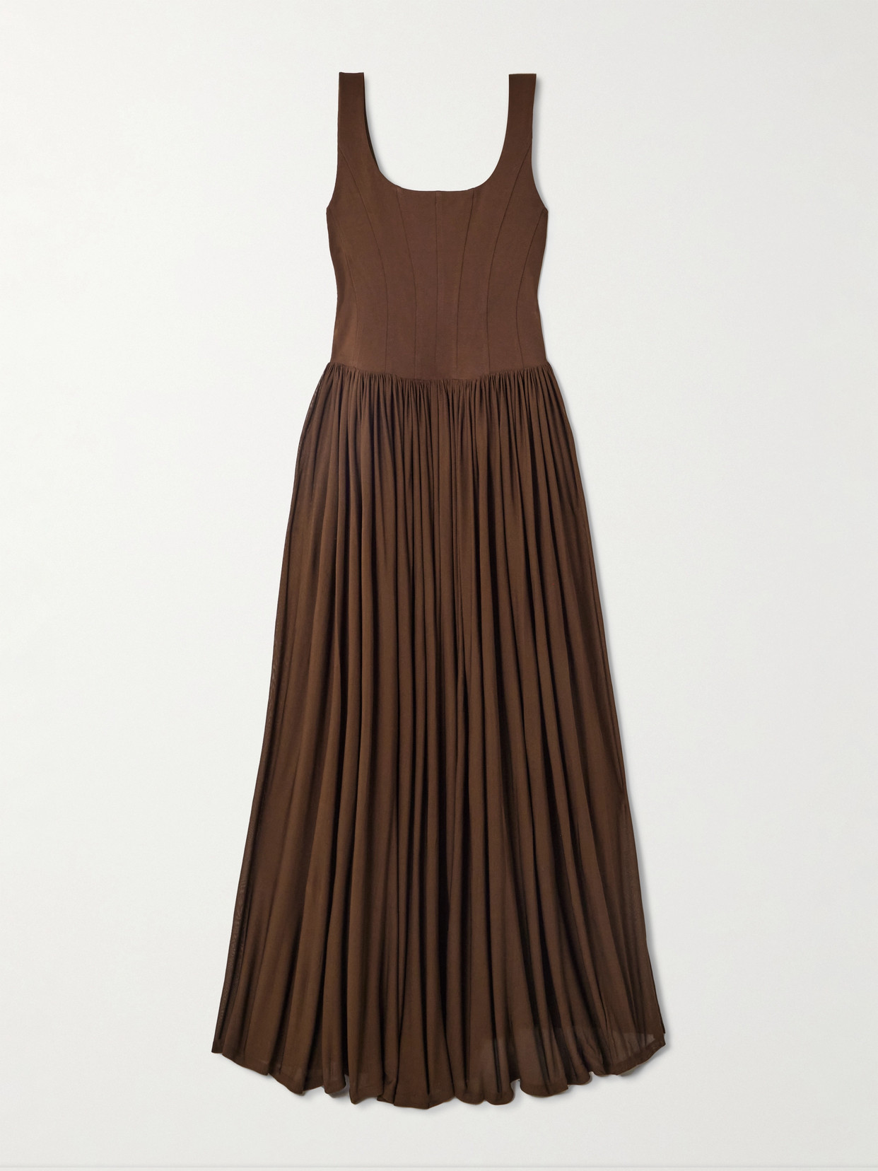 Simkhai Jamie Jersey Midi Dress In Brown