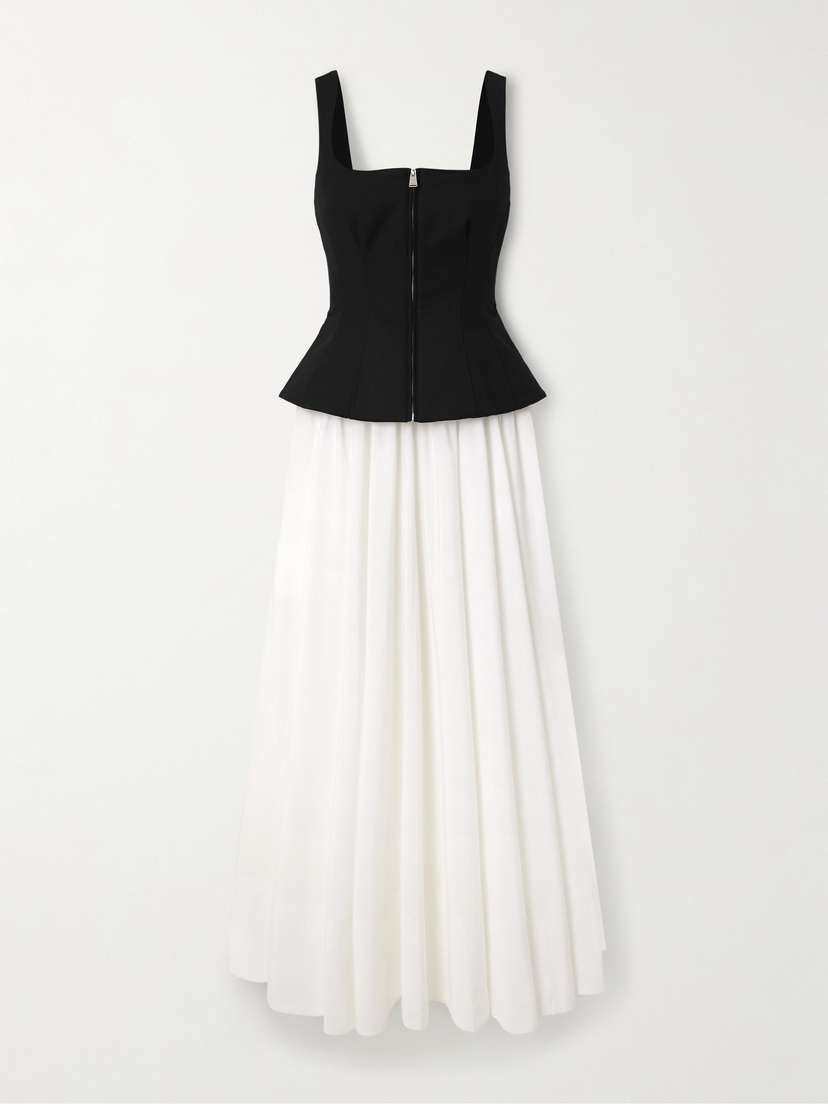 Simkhai Jolynn Crepe And Poplin Midi Dress