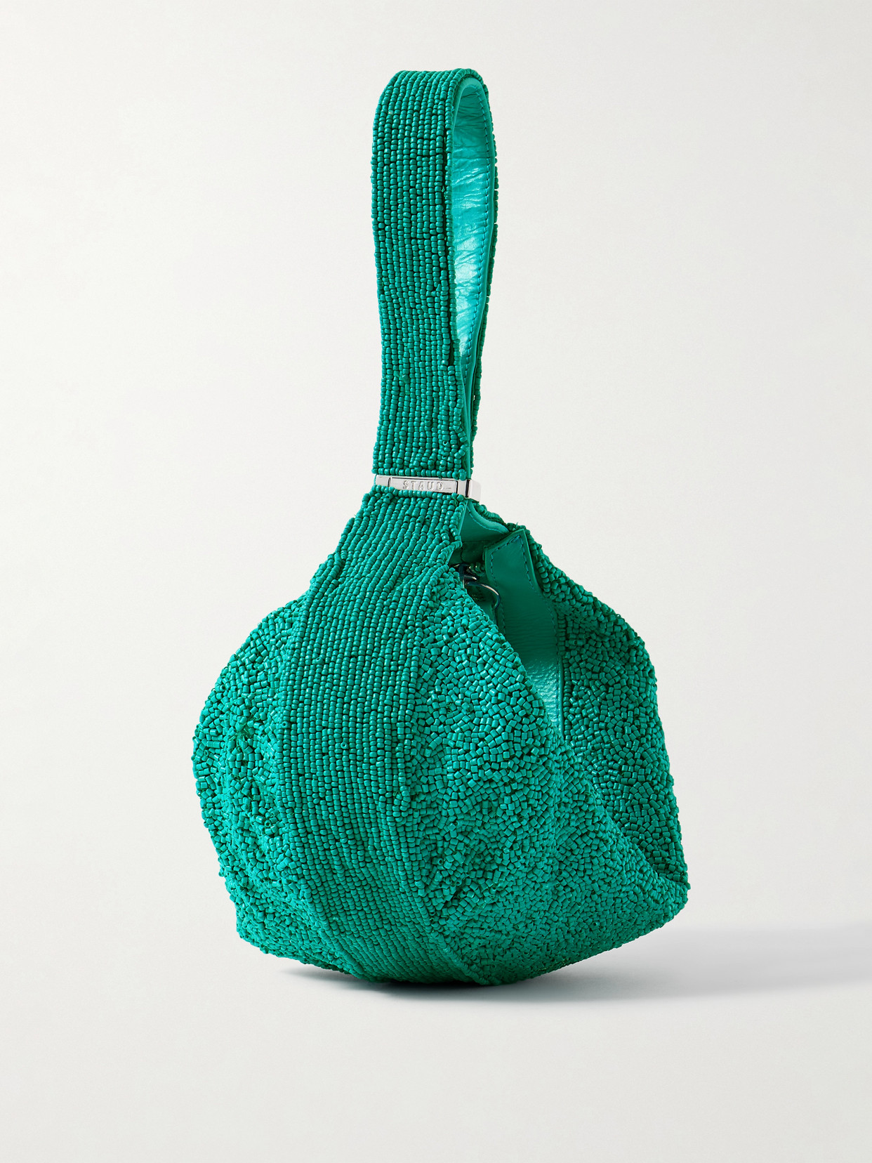 STAUD - Demy Beaded Leather Tote - Teal