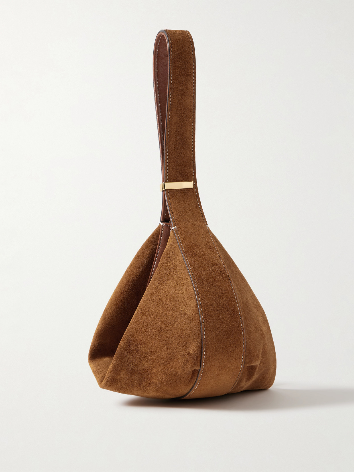 Staud Demy Leather-trimmed Suede Shoulder Bag