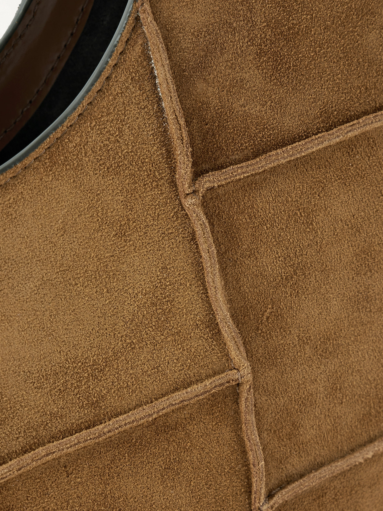 Staud Moon Leather-trimmed Paneled Suede Tote