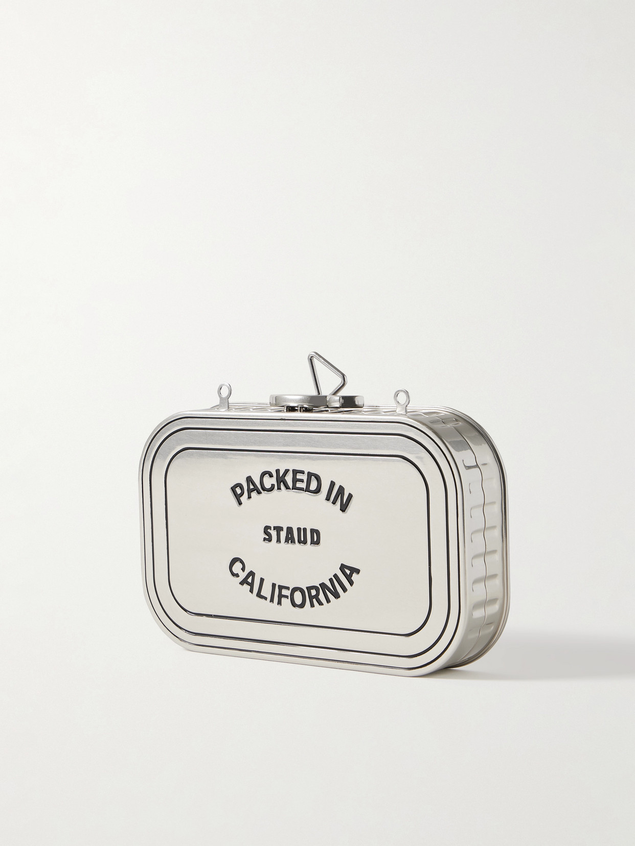 Staud Ines Tin Clutch Silver Multi