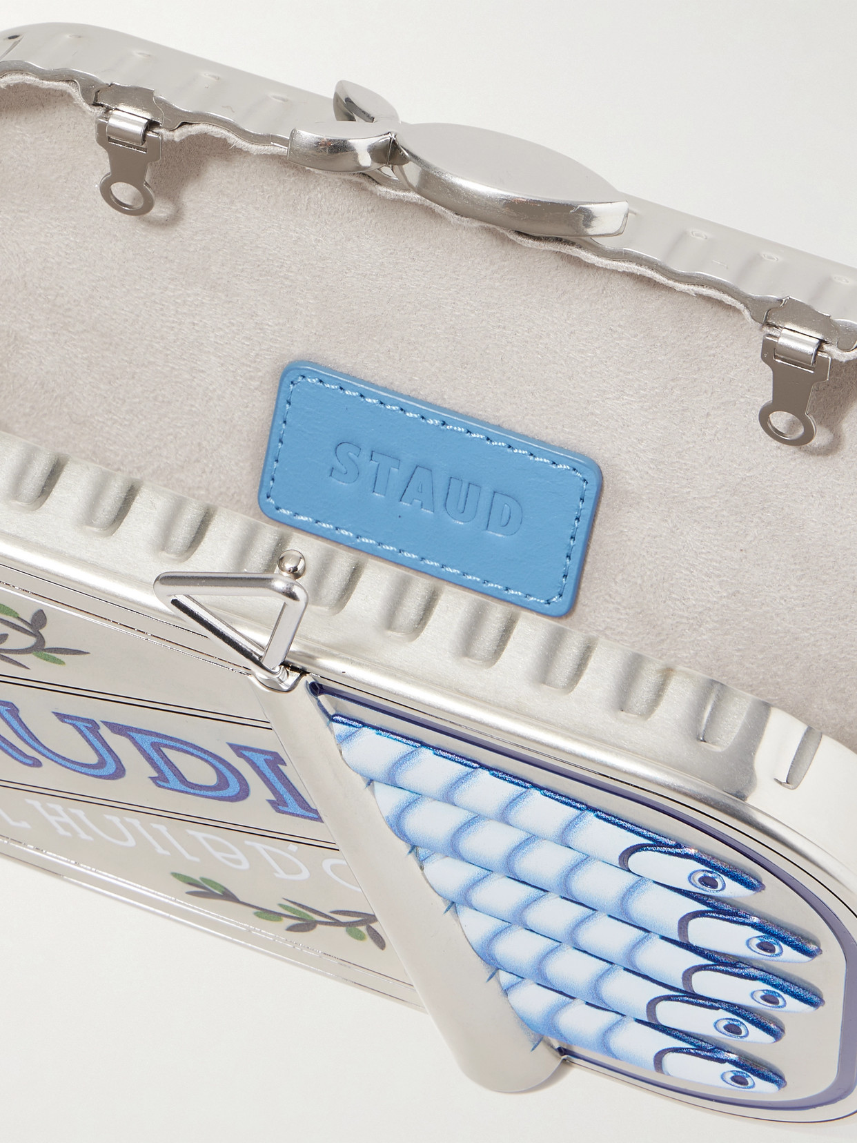 Staud Ines Tin Clutch Silver Multi