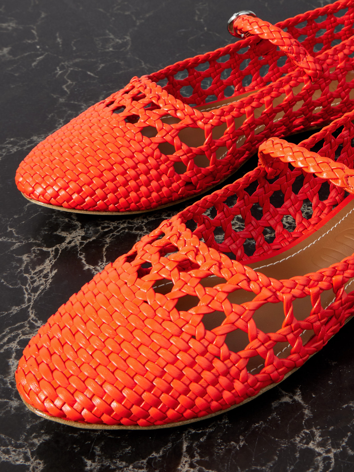 Nell Woven Leather Mary Jane Ballet Flats