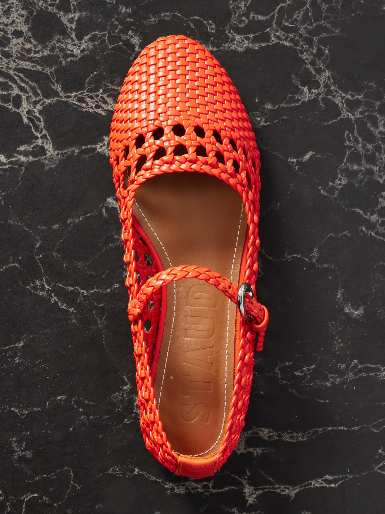 Nell Woven Leather Mary Jane Ballet Flats