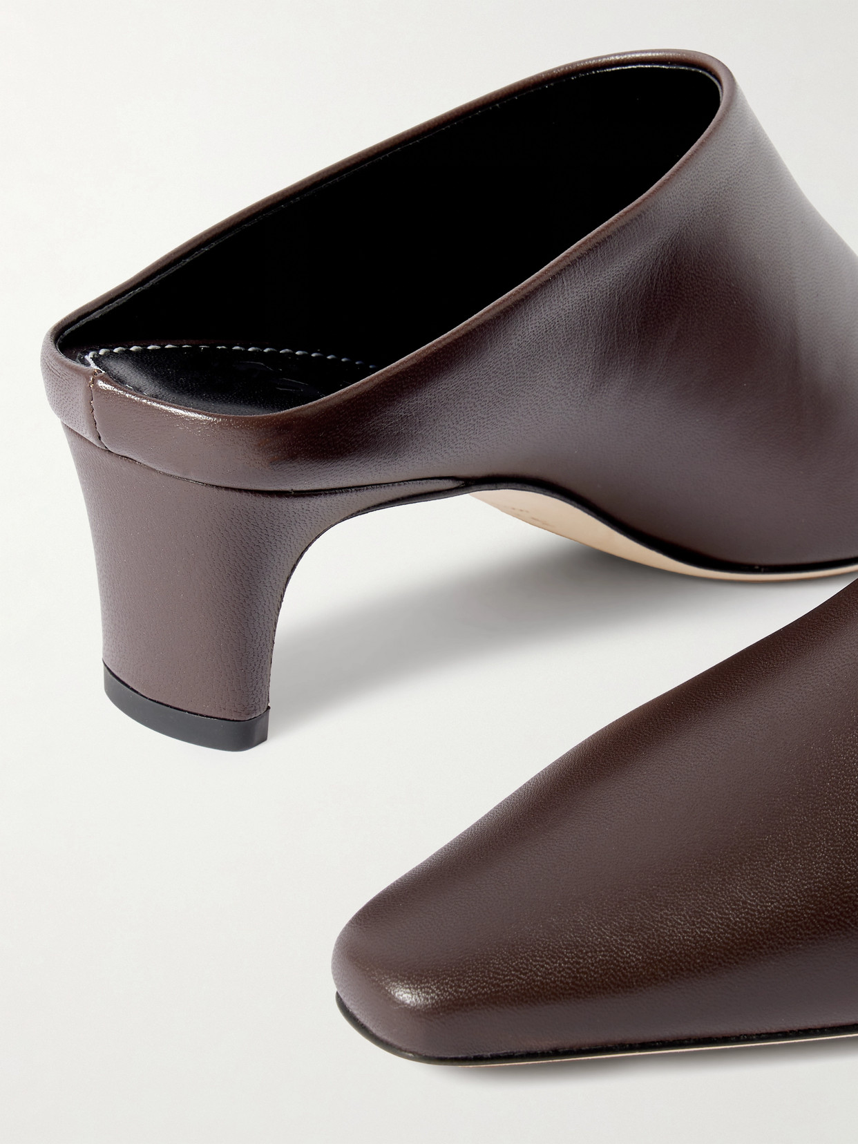 Staud Wally Leather Mules In Brown