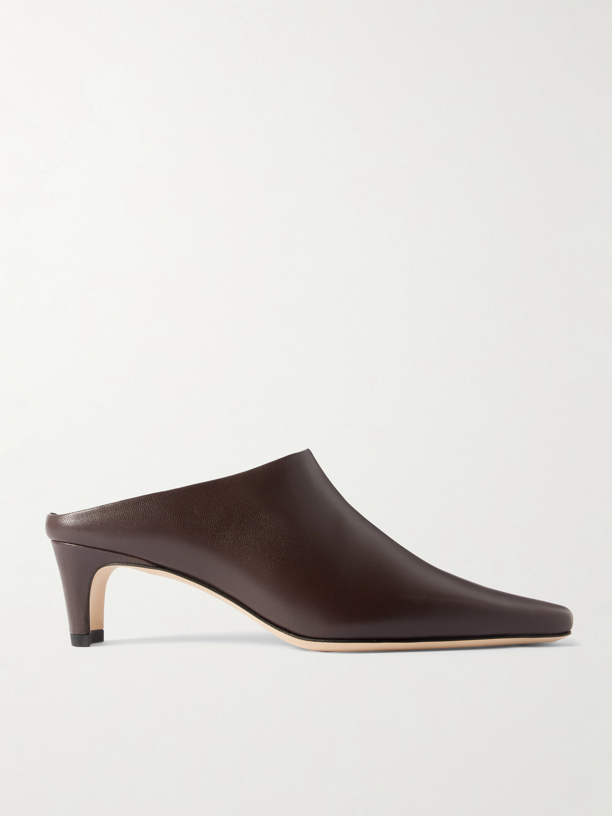 Staud Wally Leather Mules In Brown