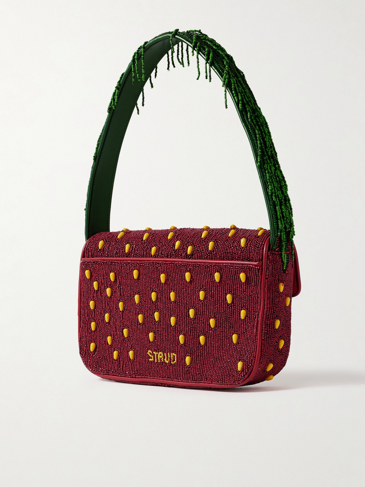 Staud Tommy Embellished Satin Shoulder Bag