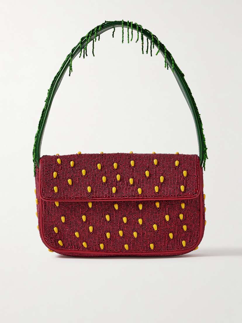 Staud Tommy Embellished Satin Shoulder Bag