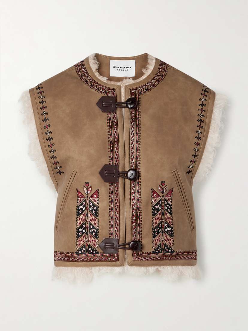 Marant Étoile Clemencia Embroidered Fleece Vest