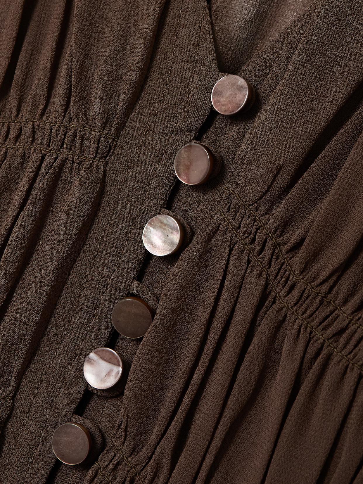 Isabel Marant Étoile Briane Gathered Georgette Maxi Dress In Brown