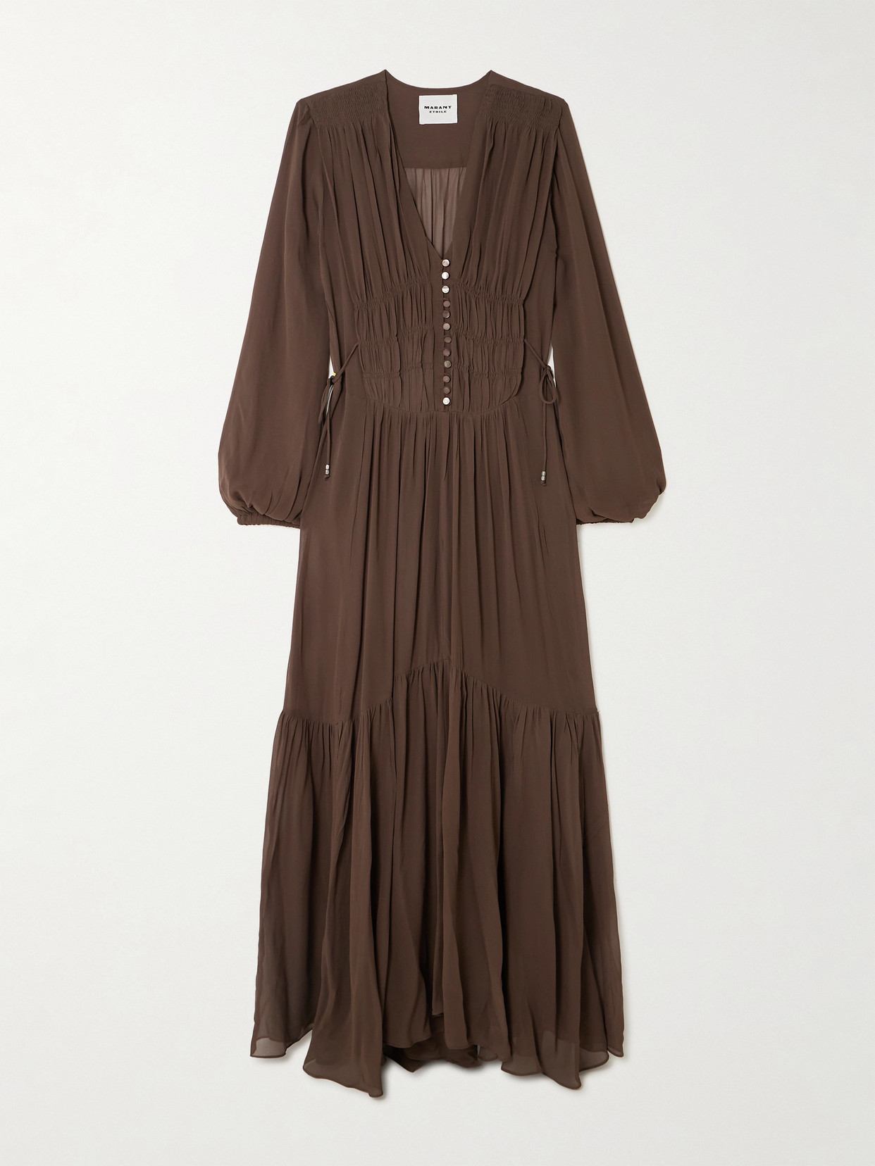 Isabel Marant Étoile Briane Gathered Georgette Maxi Dress