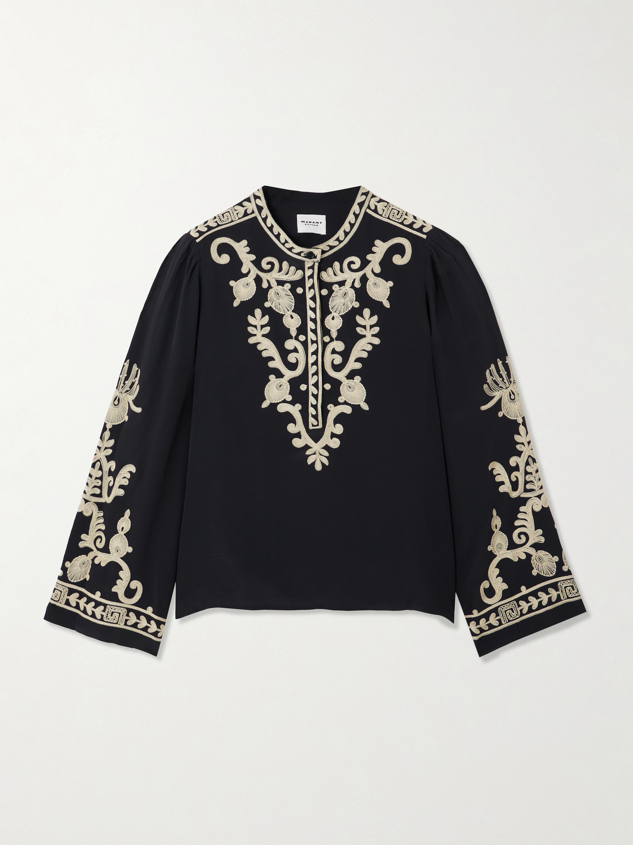 Isabel Marant Étoile Falonne Embroidered Crepe Blouse