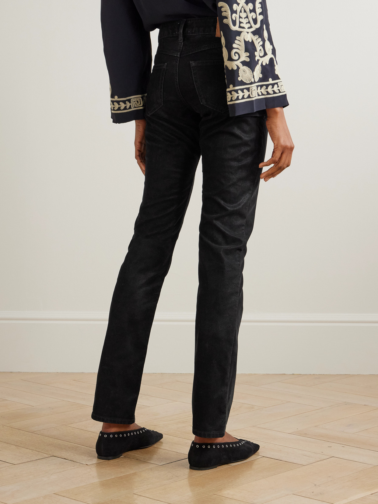 Isabel Marant Étoile Kelsie Coated Skinny Pants In Black