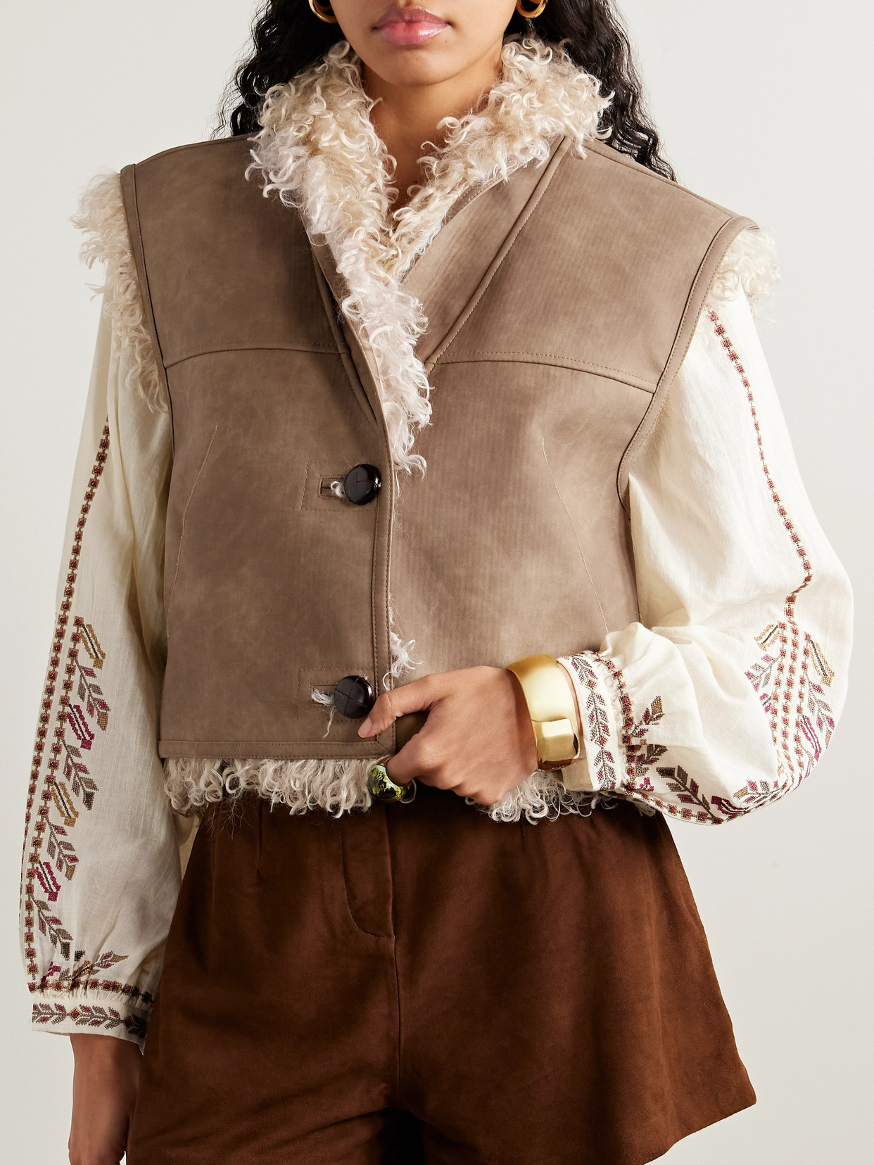 Isabel Marant Étoile Clara Reversible Vest In Brown